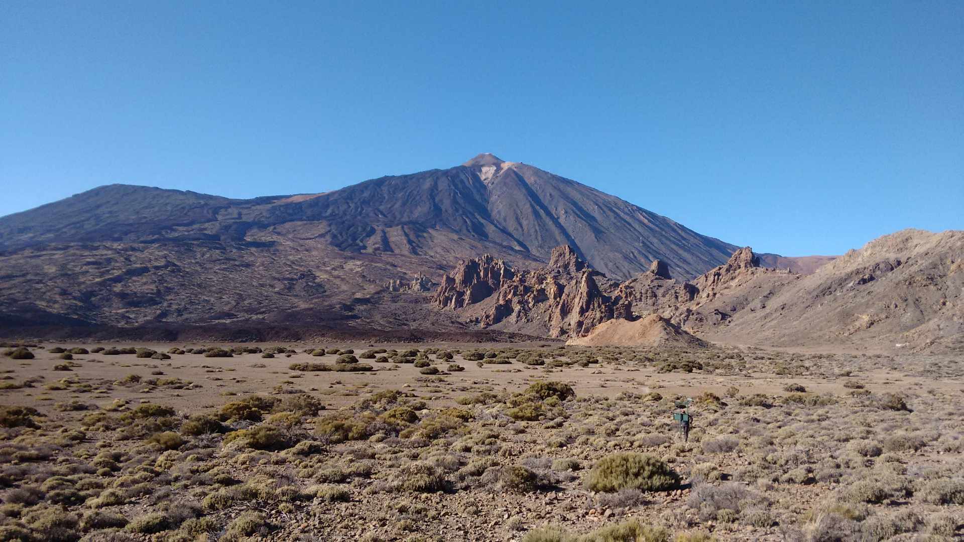 Llano de Ucanca con Los Roques de Garcia y el Teide Pico Viejo de fondo Actividad de senderismo en familia con Canarias Nature Guides